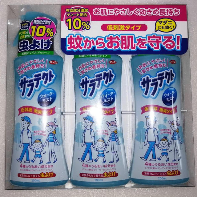 アース製薬(アースセイヤク)のアース製薬  虫よけ サラテクト ウォーターミスト 200mL×3本 スプレーb インテリア/住まい/日用品の日用品/生活雑貨/旅行(日用品/生活雑貨)の商品写真