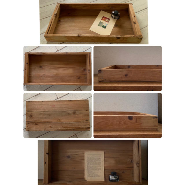 古い木箱 餅箱 桐蓋つき木箱 古道具 飾り棚 収納 アンティーク
