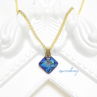 スワロフスキー(SWAROVSKI)のSWAROVSKIバミューダブルー♢スクエアスワロフスキーネックレス♢(ネックレス)