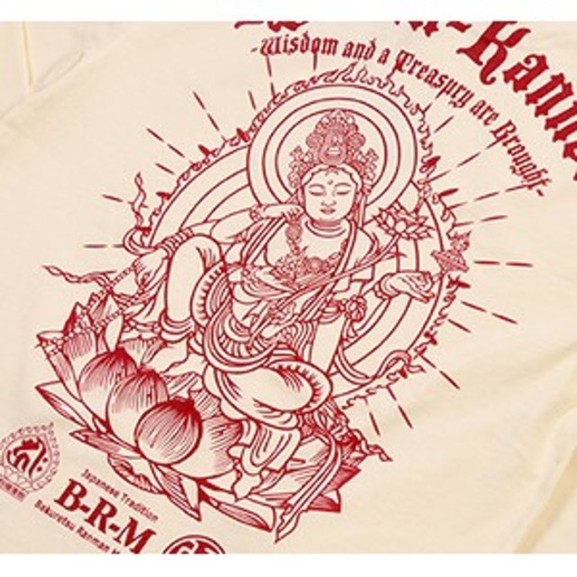 爆裂爛漫娘/如意観音像/ロンT/白/rmlt-284/テッドマン/カミナリ - Tシャツ ...