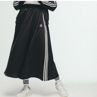 アディダス(adidas)のadidas Originals LONG SATIN SKIRTブラック(ロングスカート)