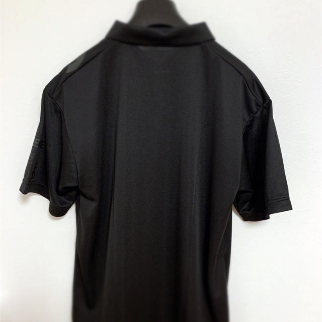 DESCENTE(デサント)のデサント　左胸ビッグロゴ　半袖ポロシャツ　サイズO ブラック新品未使用　吸汗速乾 メンズのトップス(ポロシャツ)の商品写真