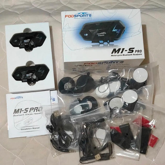 バイク新品FODSPORTSバイクインカムM1-S Pro 2個セット