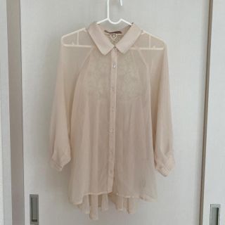 フォーエバートゥエンティーワン(FOREVER 21)のForever21 透け感＊ レース　ブラウス　M シアーシャツ(シャツ/ブラウス(長袖/七分))