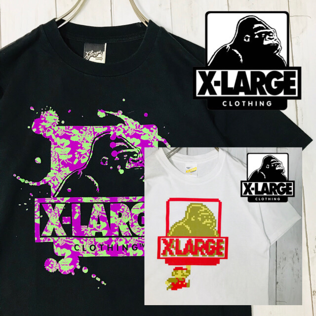 XLARGE(エクストララージ)の☆美品☆エクストララージ　xlarge　Tシャツ　黒　ビッグロゴ　マーブル　S メンズのトップス(Tシャツ/カットソー(半袖/袖なし))の商品写真