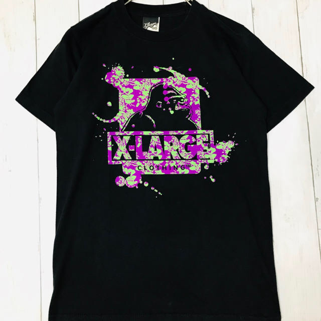 XLARGE(エクストララージ)の☆美品☆エクストララージ　xlarge　Tシャツ　黒　ビッグロゴ　マーブル　S メンズのトップス(Tシャツ/カットソー(半袖/袖なし))の商品写真