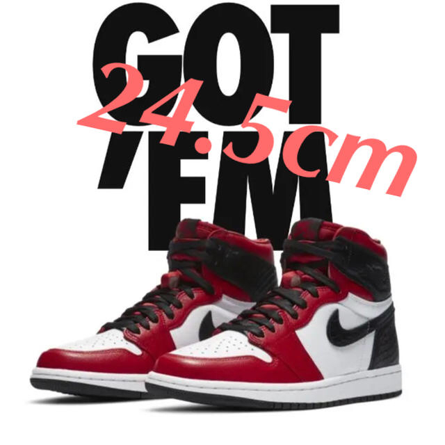 NIKE WMNS AIR JORDAN 1 "SATIN RED"24.5cm