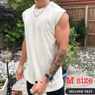 エイソス(asos)の【新品】オーバーサイズ　ノースリーブ　Tan color  ［M］(Tシャツ/カットソー(半袖/袖なし))