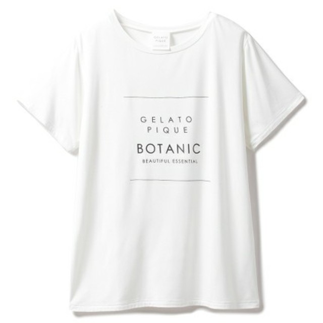 gelato pique(ジェラートピケ)のジェラートピケボタニカルレーヨンロゴTシャツホワイト レディースのトップス(Tシャツ(半袖/袖なし))の商品写真