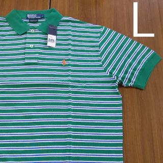 ラルフローレン(Ralph Lauren)の新品  L  ラルフローレン ポロシャツ グリーンボーダー(ポロシャツ)