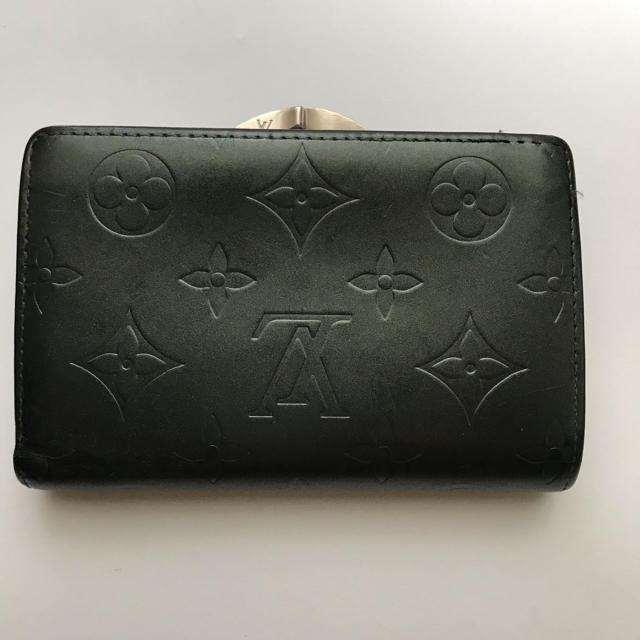 ルイヴィトン ヴェルニ マットブラック 二つ折り財布 がま口