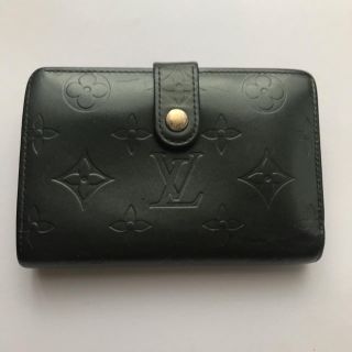 ルイヴィトン(LOUIS VUITTON)のルイヴィトン　ヴェルニ　マットブラック　二つ折り財布　がま口(財布)