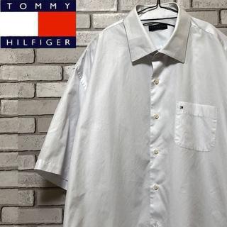 トミーヒルフィガー(TOMMY HILFIGER)のTOMMY HILFIGER 美品 ホワイト ストライプBDシャツ 刺繍ロゴ L(シャツ)