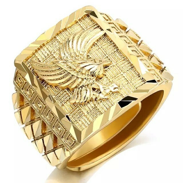 フリーサイズ　鳳凰　指輪　リング　ゴールド メンズのアクセサリー(リング(指輪))の商品写真