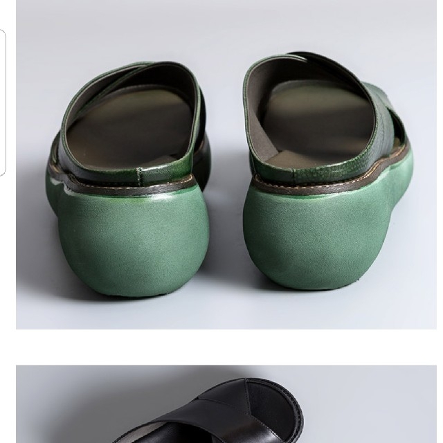 サンダル美脚（ウェッジソール+5㎝）グリーン レディースの靴/シューズ(サンダル)の商品写真