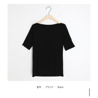 ディーホリック(dholic)のボートネック半袖Tシャツ　★黒(Tシャツ(半袖/袖なし))