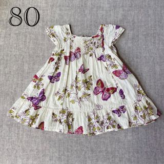 ベビーギャップ(babyGAP)のBabyGAP☆バタフライスモッキングワンピース☆80(ワンピース)