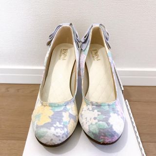 エスペランサ(ESPERANZA)のエスペランサ ♡ 花柄　パンプス　グレー(ハイヒール/パンプス)