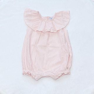 プチバトー(PETIT BATEAU)の【送料込】プチバトー♬ シアサッカーショートロンパース(ロンパース)