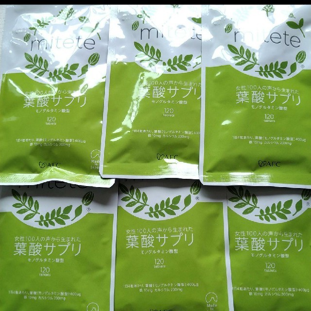 mitete　葉酸サプリ30日分×6袋