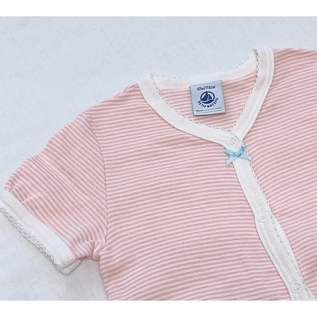 PETIT BATEAU(プチバトー)の【送料込】プチバトー♬ロンパース12m74cm キッズ/ベビー/マタニティのベビー服(~85cm)(ロンパース)の商品写真