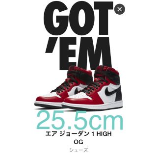 ナイキ(NIKE)のNIKE AIR JORDAN 1 HIGH OG Satin Red 25.5(スニーカー)