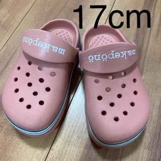 クロックス(crocs)のクロックス風 サンダル キッズ　17センチ　17cm ピンク　水陸両用　女の子(サンダル)