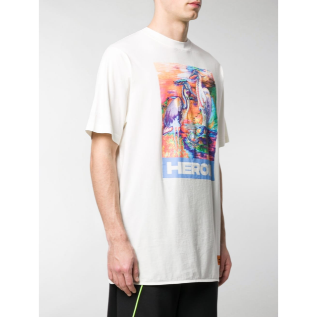 新品！HERON PRESTON ホワイト刺繍Tシャツ L メンズのトップス(Tシャツ/カットソー(半袖/袖なし))の商品写真