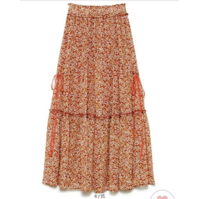 SNIDEL(スナイデル)のスナイデル　新品タグ付き　フラワーパターンシアースカート　レッド レディースのスカート(ロングスカート)の商品写真