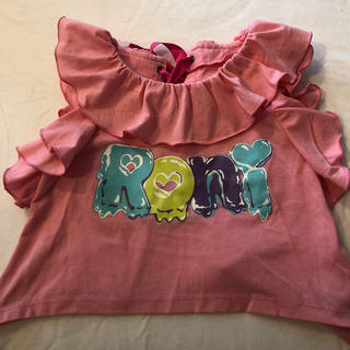 ロニィ(RONI)のRONI ロニィ フリフリ Tシャツ ピンク バックリボン 110(Tシャツ/カットソー)