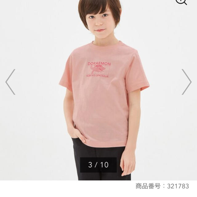 GU(ジーユー)のgu  ドラえもん　グラフィックＴシャツ ピンク　110 キッズ/ベビー/マタニティのキッズ服男の子用(90cm~)(Tシャツ/カットソー)の商品写真