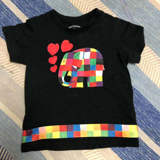 Branshes(ブランシェス)の象のエルマー Tシャツ 90 キッズ/ベビー/マタニティのキッズ服男の子用(90cm~)(Tシャツ/カットソー)の商品写真