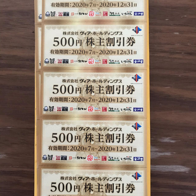 25,000円分 ヴィア 株主優待 (50枚×500円)