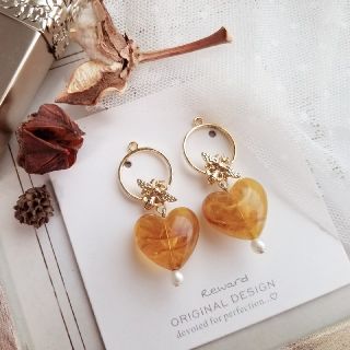 ◆新作◆レモンティーのheart & bee □*.ピアス(ピアス)