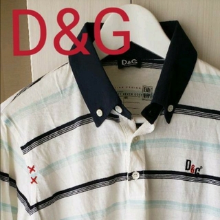 ディーアンドジー(D&G)のD&G ボタンダウン長袖ポロシャツ　sizeM(Tシャツ/カットソー(七分/長袖))