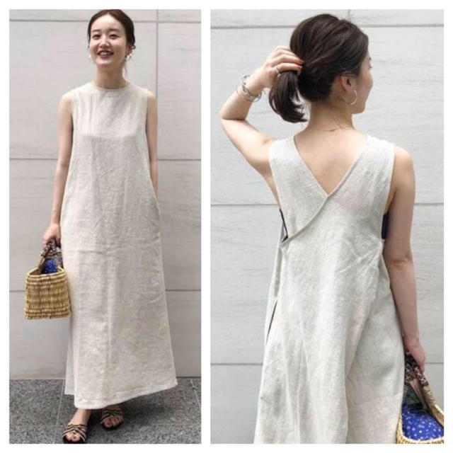 IENA(イエナ)のミッシングユーオールレディ　LINEN BACK CROSS ワンピース レディースのワンピース(ロングワンピース/マキシワンピース)の商品写真