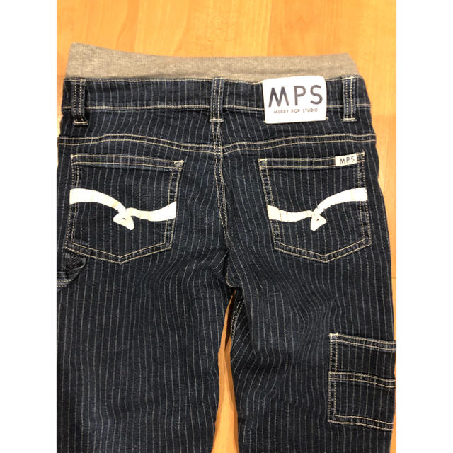 MPS(エムピーエス)のMPS 140男児　カーゴストライプデニムパンツ キッズ/ベビー/マタニティのキッズ服男の子用(90cm~)(パンツ/スパッツ)の商品写真