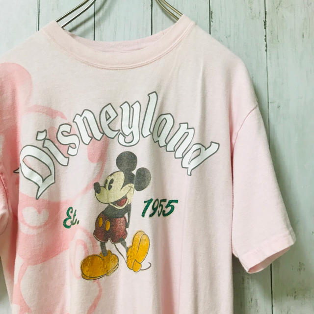 Disney(ディズニー)のディズニー　Ｔシャツ　ミッキー　ピンク　ヘインズ　Ｍ メンズのトップス(Tシャツ/カットソー(半袖/袖なし))の商品写真