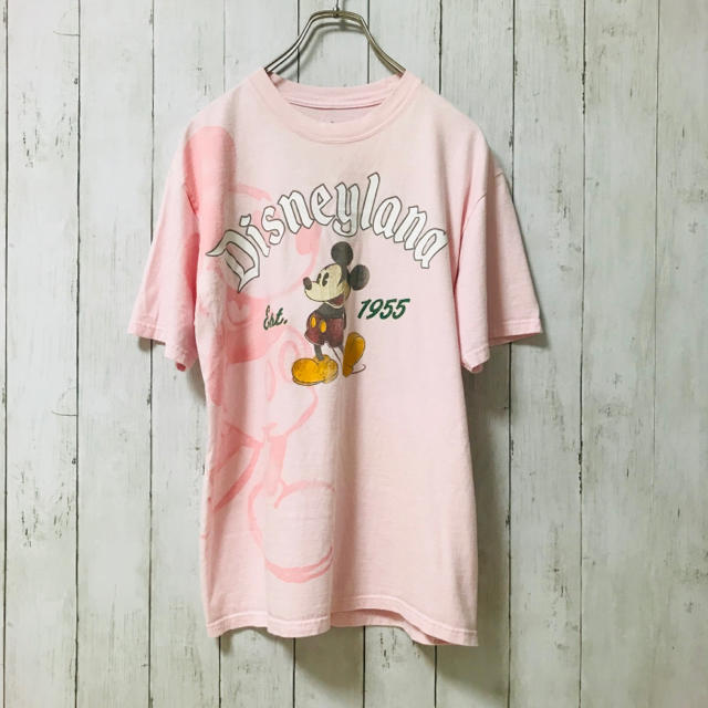 Disney(ディズニー)のディズニー　Ｔシャツ　ミッキー　ピンク　ヘインズ　Ｍ メンズのトップス(Tシャツ/カットソー(半袖/袖なし))の商品写真