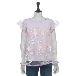アナスイミニ(ANNA SUI mini)の新品　アナスイミニ  120 星刺繍　チュールトップス(Tシャツ/カットソー)