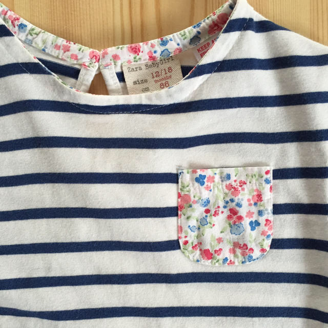 ZARA KIDS(ザラキッズ)のZARA / ボーダーTシャツ86 キッズ/ベビー/マタニティのキッズ服女の子用(90cm~)(Tシャツ/カットソー)の商品写真