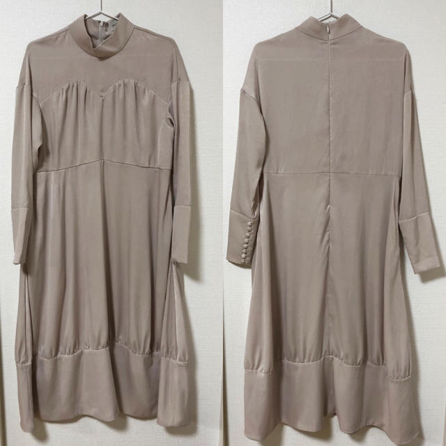 Ameri VINTAGE(アメリヴィンテージ)のEAUSEENON long drees beige レディースのワンピース(ロングワンピース/マキシワンピース)の商品写真