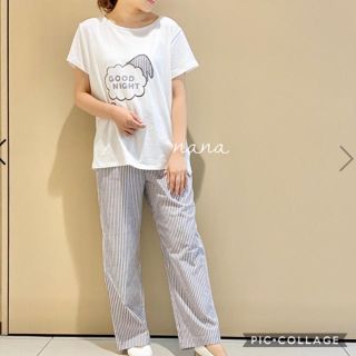 ジェラートピケ(gelato pique)のsleeping モチーフTシャツ＆ストライプロングパンツ(ルームウェア)