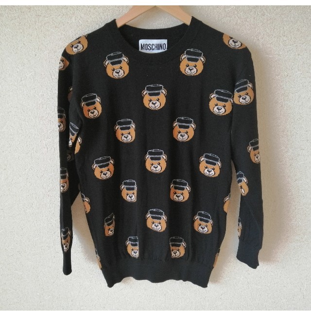 セーター MOSCHINO - MOSCHINO テディベア柄 ニット セーター くまの