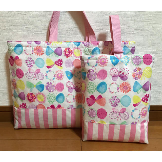 ハンドメイド 安心の関税送料込み レッスンバッグ 上靴袋セット 女の子 ちょうちょ r7OxmZGoD1 - www.seabotek.com