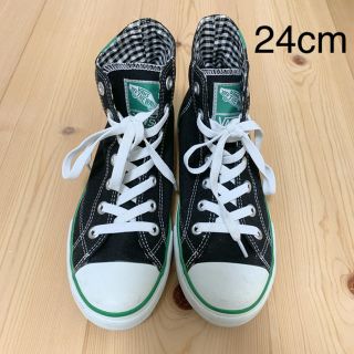 ヴァンズ(VANS)の【USED】VANS ハイカット スニーカー ギンガムチェック 24cm(スニーカー)