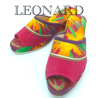 レオナール(LEONARD)のレア美品【LEONARD】室内履きスリッパ・華やかな花柄ピンク・レオナール(スリッパ/ルームシューズ)