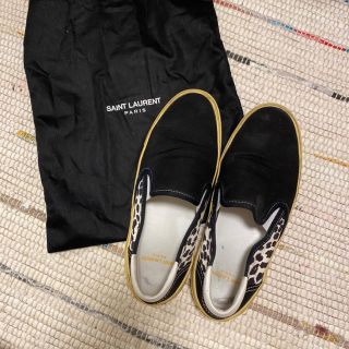 サンローラン(Saint Laurent)のサンローラン　スニーカー　黒(スリッポン/モカシン)