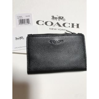 コーチ(COACH)の新品正規品　コーチ　名刺入れ　カードケース　レザー ブラック(名刺入れ/定期入れ)