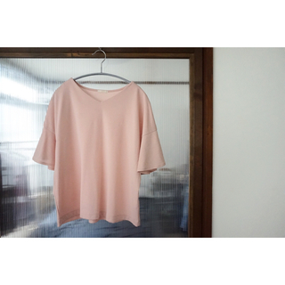 ジーユー(GU)の【送料無料】GU ジーユー ピンク トップス フリルスリーブT Tシャツ(カットソー(半袖/袖なし))